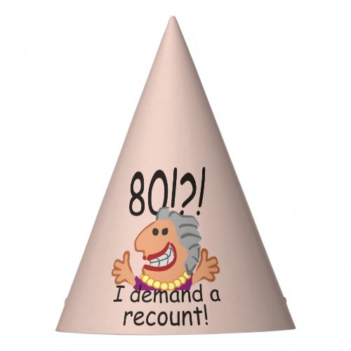 Funny Recount 80th Birthday Party Hat