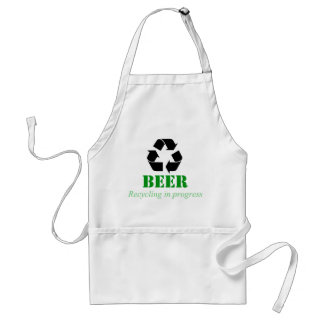 Funny recycling apron with beer saying