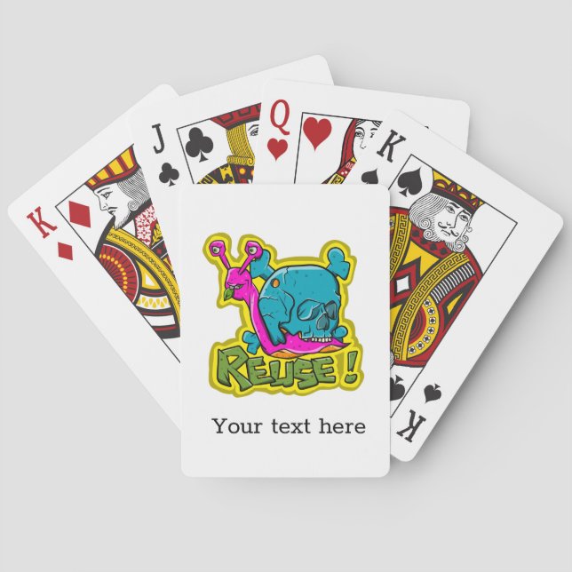 Funny recycling Cartoon Poker Cards (Back)