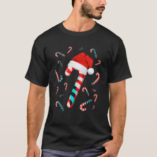 Funny Red and White Candy Crew Santa Merry Christm T-Shirt