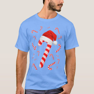 Funny Red and White Candy Crew Santa Merry Christm T-Shirt