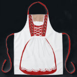 Funny Red and White German Dirndl Apron<br><div class="desc">Fun apron done with graphics of a German red and white dirndl dress,  the traditional dress for Austria,  Switzerland and Germany.  Great for a hostess at an Oktoberfest party.</div>