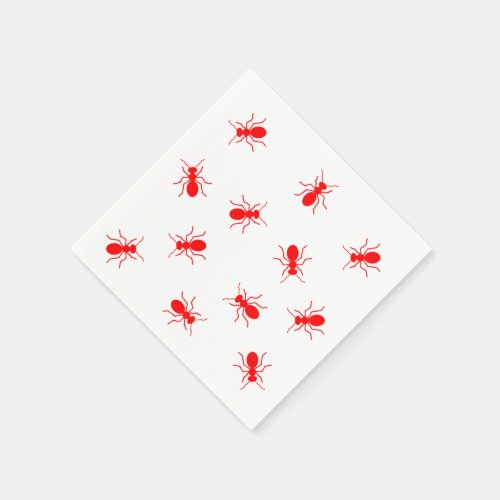 Funny Red Ants Backyard Cookout BBQ Grill Picnic Paper Napkins