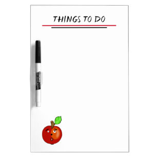 Funny red apple dry erase board