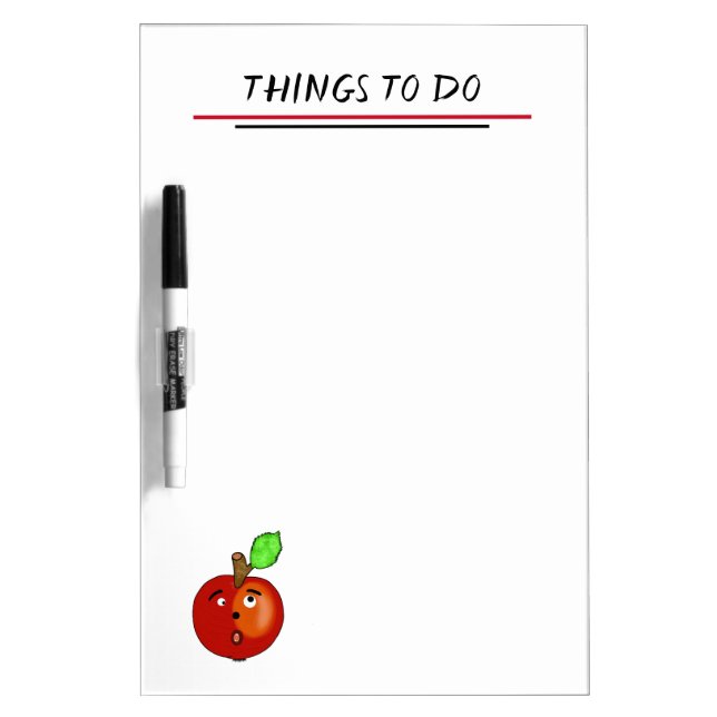 Funny red apple dry erase board (Front)