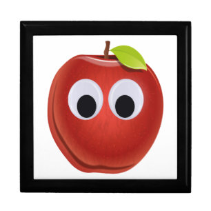Funny Red Apple with Googly Eyes Gift Box