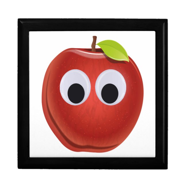 Funny Red Apple with Googly Eyes  Gift Box (Front)