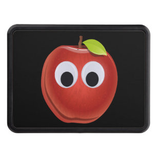 Funny Red Apple with Googly Eyes Hitch Cover