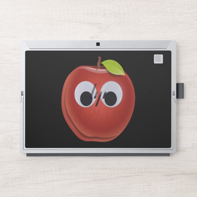 Funny Red Apple with Googly Eyes  HP Laptop Skin (Front)