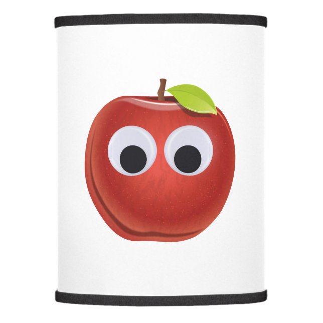 Funny Red Apple with Googly Eyes  Lamp Shade (Front)