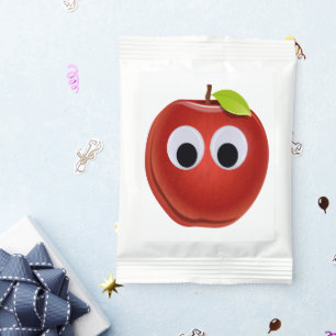 Funny Red Apple with Googly Eyes Lemonade Drink Mix