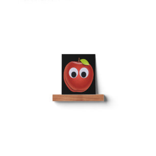 Funny Red Apple with Googly Eyes Picture Ledge