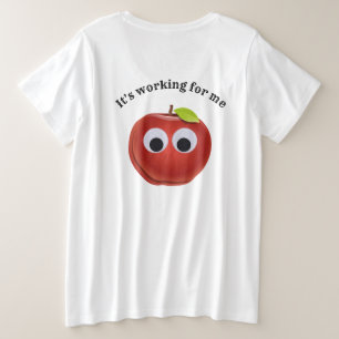 Funny Red Apple with Googly Eyes Plus Size T-Shirt