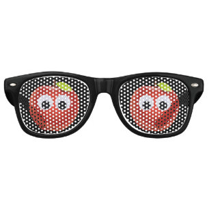 Funny Red Apple with Googly Eyes Retro Sunglasses