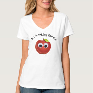 Funny Red Apple with Googly Eyes T-Shirt