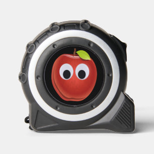 Funny Red Apple with Googly Eyes Tape Measure