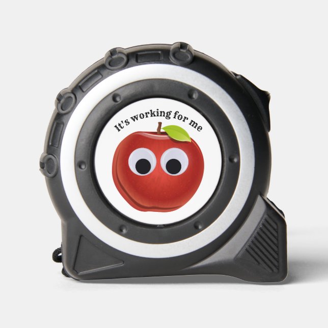Funny Red Apple with Googly Eyes  Tape Measure (Front)