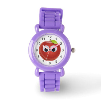 Funny Red Apple with Googly Eyes Watch