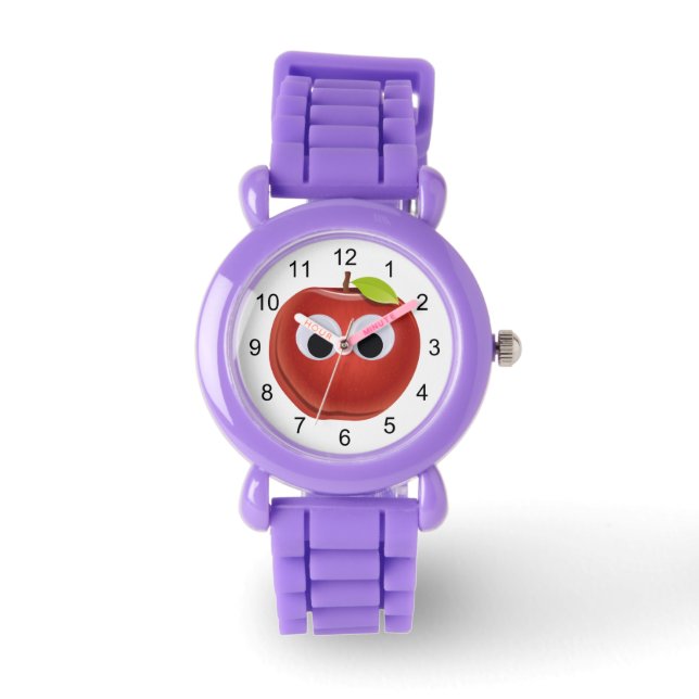Funny Red Apple with Googly Eyes Watch (Front)