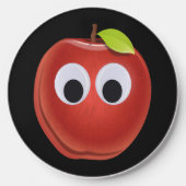 Funny Red Apple with Googly Eyes  Wireless Charger (Front)
