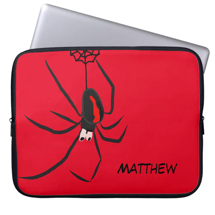 Funny Red Back Spider Spider Name Laptop Sleeve | Zazzle
