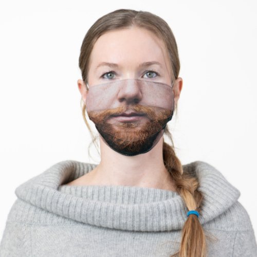 Funny Red Beard Moustache Men Hair Adult Cloth Face Mask