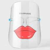 Funny Red Big Lips Personalized Face Shield (Front)
