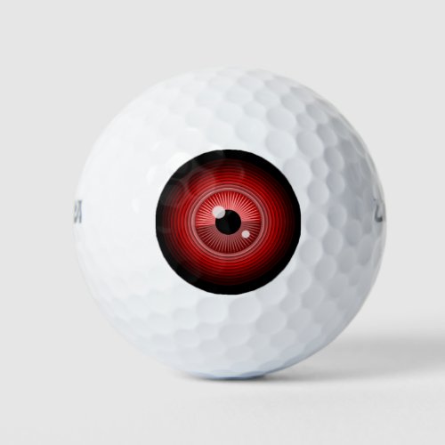 Funny Red Black Evil Devil Eye Magic Art Golf Balls