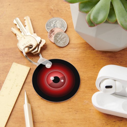 Funny Red Black Evil Devil Eye Magic Art Keychain