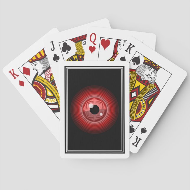 Funny Red Black Evil Devil Eye Magic Art Poker Cards (Back)