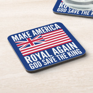Funny Red Blue Make America Royal Again Art Beverage Coaster