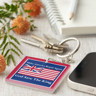 Funny Red Blue Make America Royal Again Art Keychain