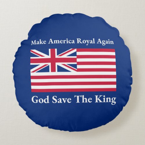 Funny Red Blue Make America Royal Again Art Round Pillow