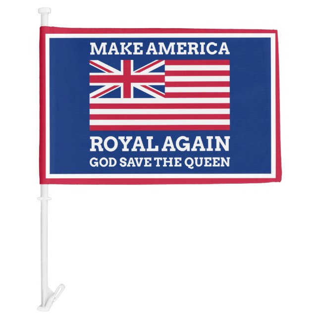 Funny Red Blue Make America Royal Again Flag (Front)