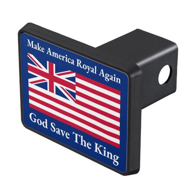 Funny Red Blue Make America Royal Again Flag Hitch Cover (Top Right)