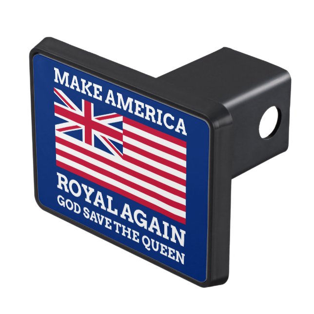 Funny Red Blue Make America Royal Again Flag Hitch Cover (Top Right)