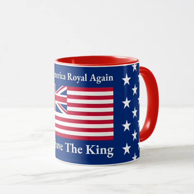 Funny Red Blue Make America Royal Again Flag Mug (Front Right)