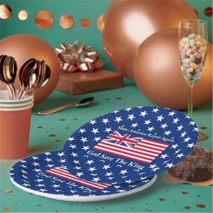 Funny Red Blue Make America Royal Again Flag Paper Plates