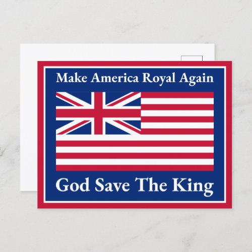 Funny Red Blue Make America Royal Again Flag Postcard