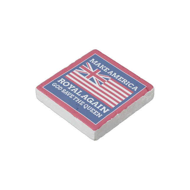 Funny Red Blue Make America Royal Again Flag Stone Magnet (Angled)