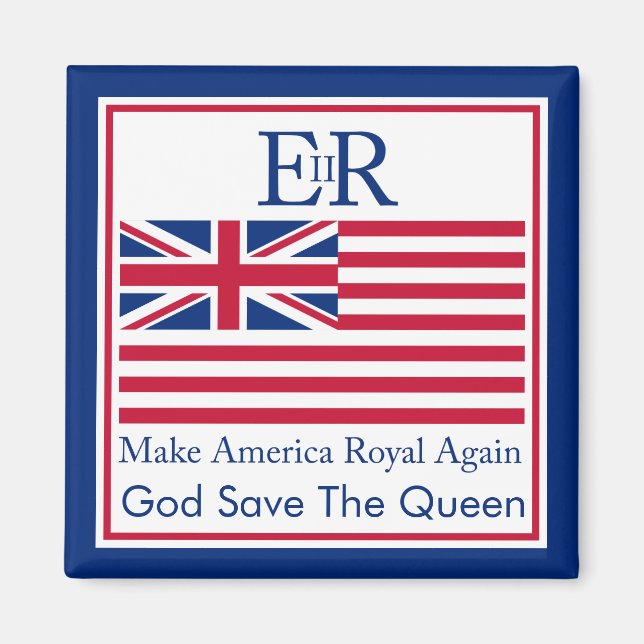 Funny Red Blue Make America Royal Again Vector Art Magnet (Front)