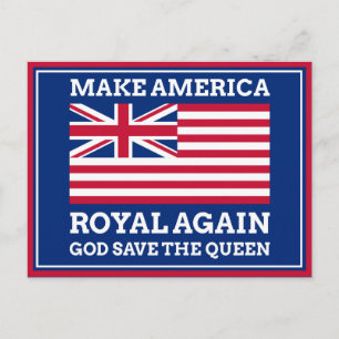 Funny Red Blue Make America Royal Again Vector Art Postcard