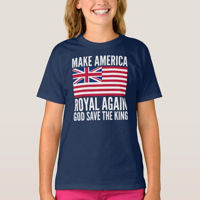 Funny Red Blue Make America Royal Again Vector Art T-Shirt (Front)