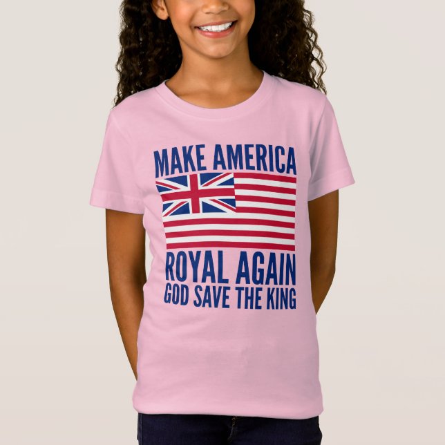 Funny Red Blue Make America Royal Again Vector Art T-Shirt (Front)