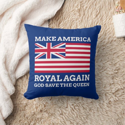 Funny Red Blue Make America Royal Again Vector Art Throw Pillow