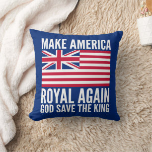 Funny Red Blue Make America Royal Again Vector Art Throw Pillow