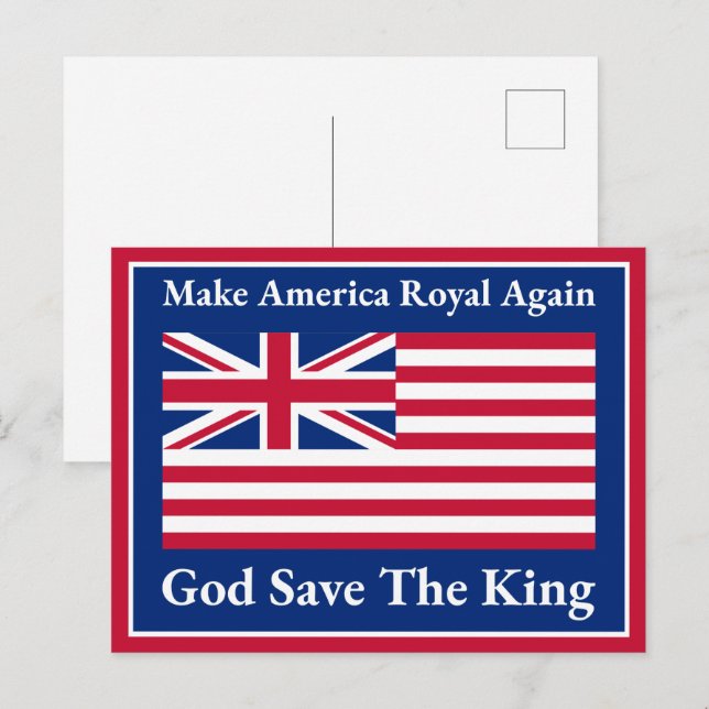 Funny Red Blue White Make America Royal Again Flag Postcard (Front/Back)