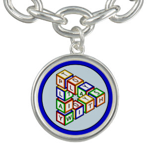 Funny Red Blue Yellow Green Kid Toy Blocks Bracelet