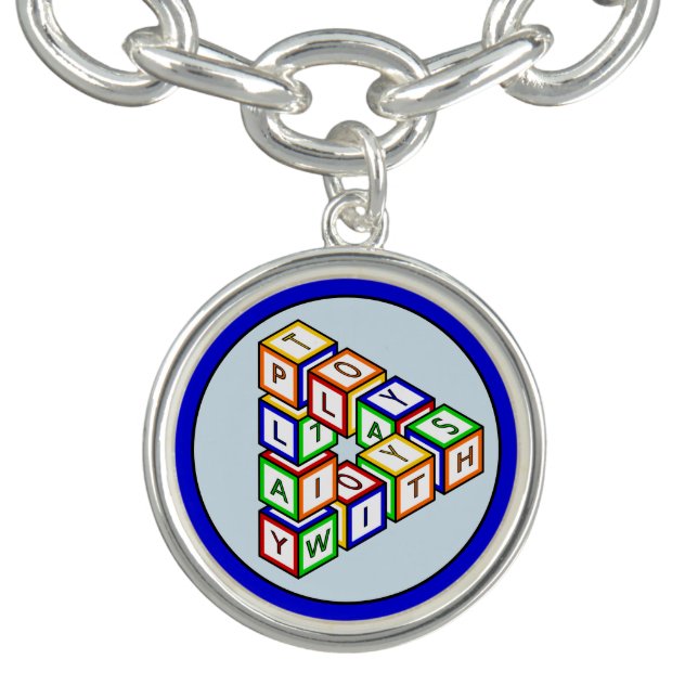 Funny Red Blue Yellow Green Kid Toy Blocks Bracelet (Design)