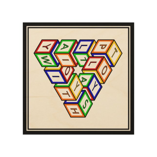 Funny Red Blue Yellow Green Toy Blocks Art (Front)